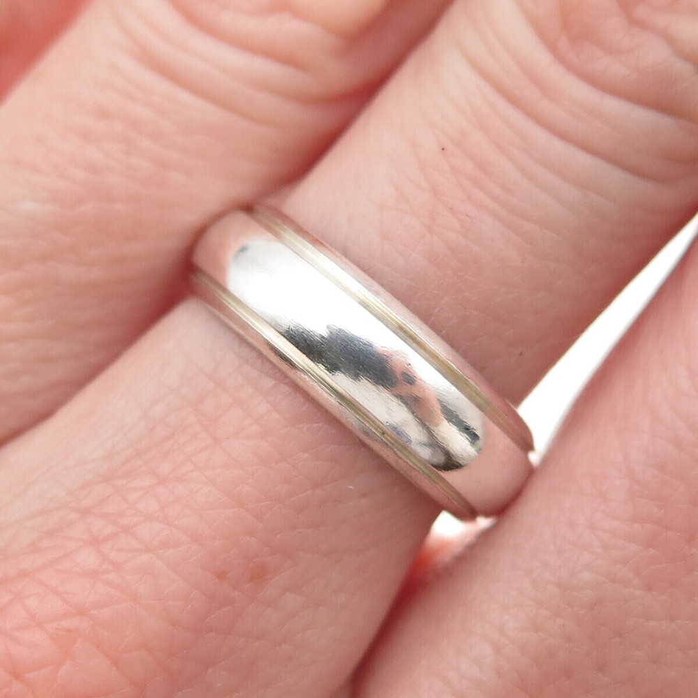 925 Sterling Silver Vintage Wedding Band Ring Size 7